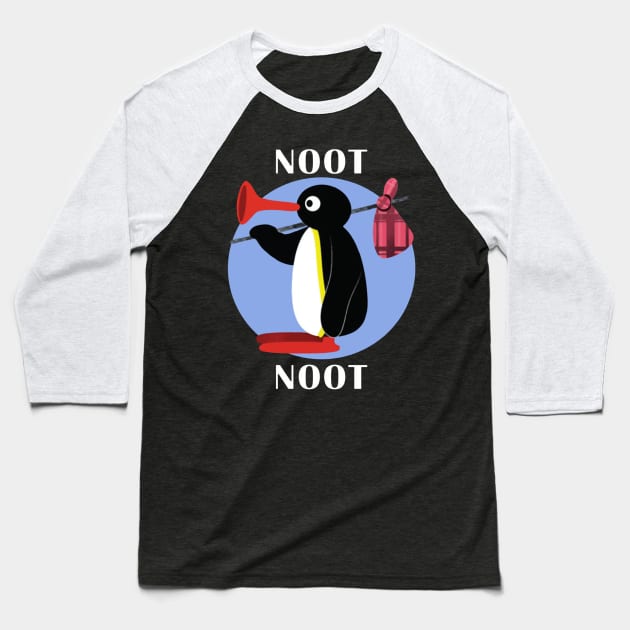 Pingu Noot Noot Baseball T-Shirt by box2boxxi